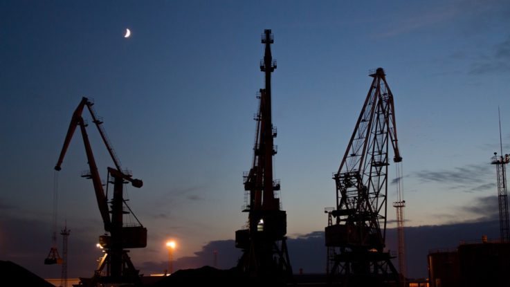 Une plateforme pétrolière à Kalinngrad, en Russie.